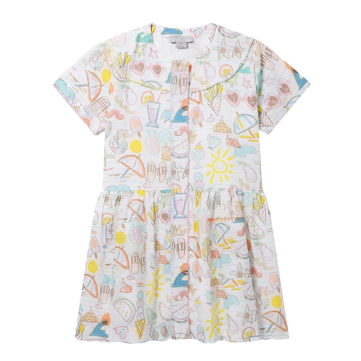 Stella McCartney Summer Doodles Print Shirt Dress